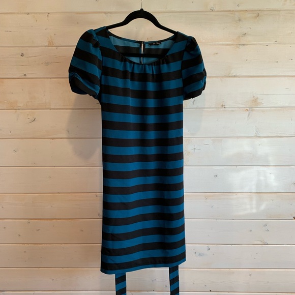 Jacob Dresses & Skirts - Jacob | Black & Blue Striped Dress